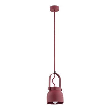 Argon 8292 - Ljuskrona med textilsladd LOGAN 1xE27/15W/230V diameter 14 cm röd