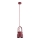 Argon 8292 - Ljuskrona med textilsladd LOGAN 1xE27/15W/230V diameter 14 cm röd