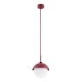 Argon 8296 - Ljuskrona med textilsladd CAPPELLO 1xE27/15W/230V röd