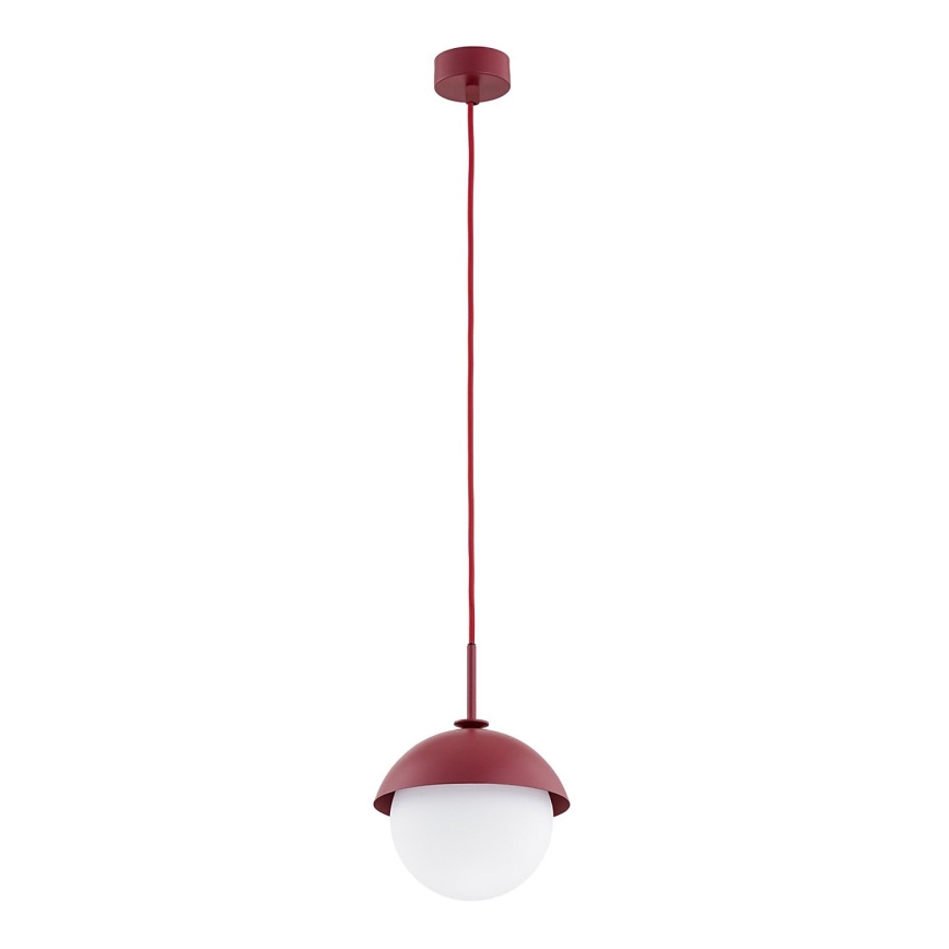 Argon 8296 - Ljuskrona med textilsladd CAPPELLO 1xE27/15W/230V röd