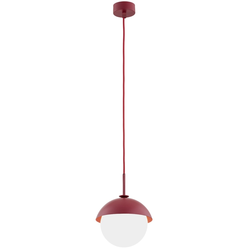 Argon 8296 - Ljuskrona med textilsladd CAPPELLO 1xE27/15W/230V röd