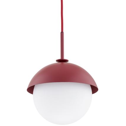 Argon 8296 - Ljuskrona med textilsladd CAPPELLO 1xE27/15W/230V röd