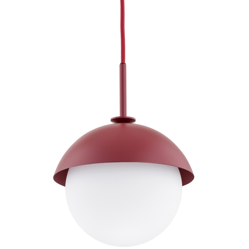 Argon 8296 - Ljuskrona med textilsladd CAPPELLO 1xE27/15W/230V röd