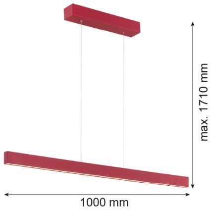 Argon 8304 - LED ljuskrona med textilsladd BALANS LED/35W/230V 3000K röd