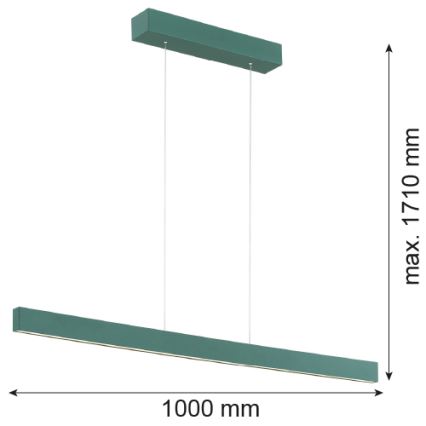 Argon 8305 - LED ljuskrona med textilsladd BALANS LED/35W/230V 3000K grön