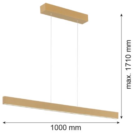 Argon 8306 - LED ljuskrona med textilsladd BALANS LED/35W/230V 3000K guld