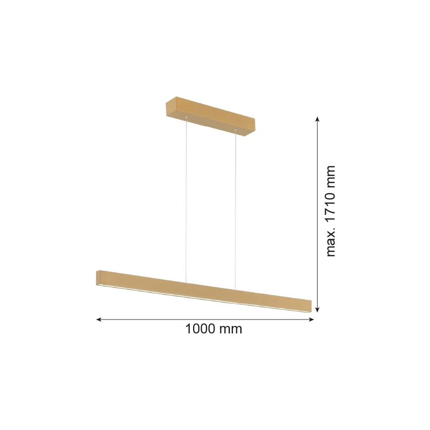 Argon 8306 - LED ljuskrona med textilsladd BALANS LED/35W/230V 3000K guld