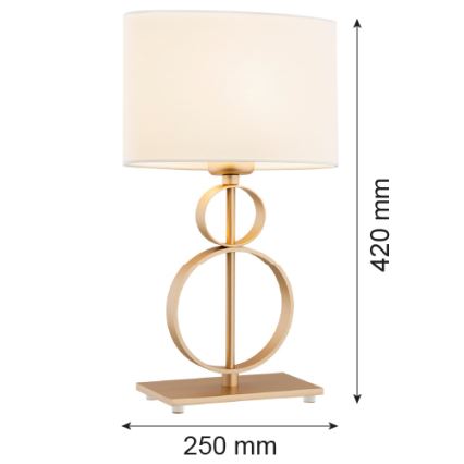 Argon 8310 - Bordslampa PERSEO 1xE27/15W/230V 42 cm grädde/guld