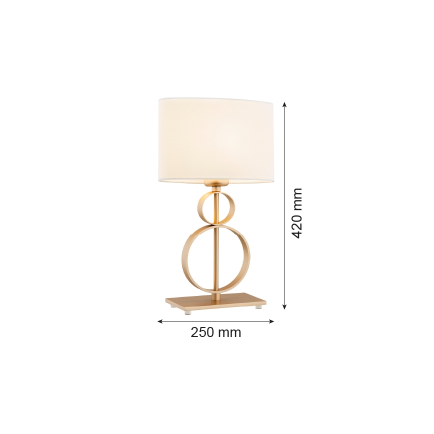 Argon 8310 - Bordslampa PERSEO 1xE27/15W/230V 42 cm grädde/guld