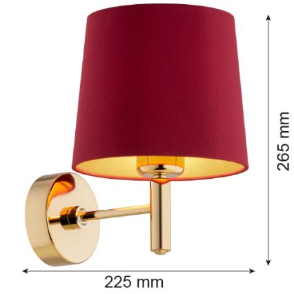 Argon 8311 - Vägglampa PONTE PLUS 1xE27/15W/230V röd