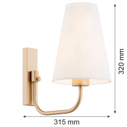 Argon 8312 - Vägglampa SAFIANO 1xE27/15W/230V guld