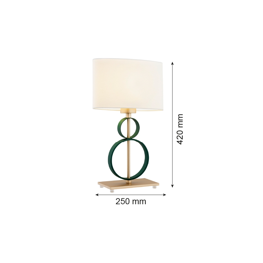 Argon 8317 - Bordslampa PERSEO 1xE27/15W/230V 42 cm grädde/grön