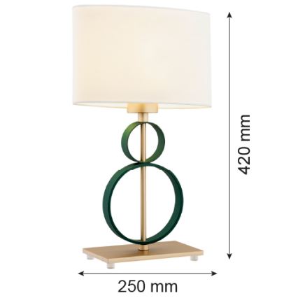 Argon 8317 - Bordslampa PERSEO 1xE27/15W/230V 42 cm kräm/vitgrön