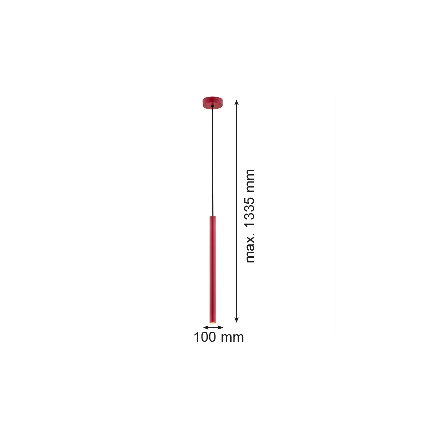 Argon 8331 - LED ljuskrona med textilsladd RIO LED/4,2W/230V 3000K röd