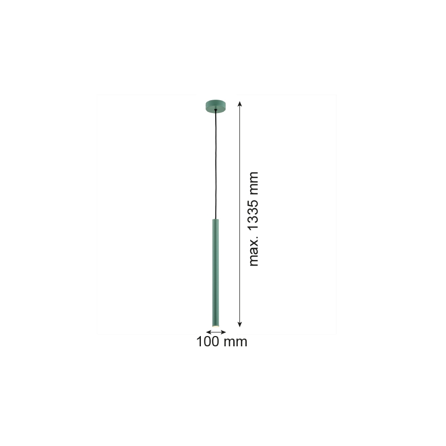 Argon 8333 - LED ljuskrona med textilsladd RIO LED/4,2W/230V 3000K grön