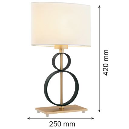 Argon 8373 - Bordslampa PERSEO 1xE27/15W/230V 42 cm grädde/svart