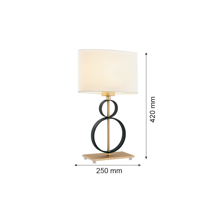 Argon 8373 - Bordslampa PERSEO 1xE27/15W/230V 42 cm grädde/svart