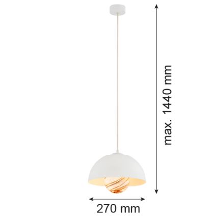 Argon 8443 - Ljuskrona med textilsladd PIAVA 1xE14/7W/230V alabaster vit
