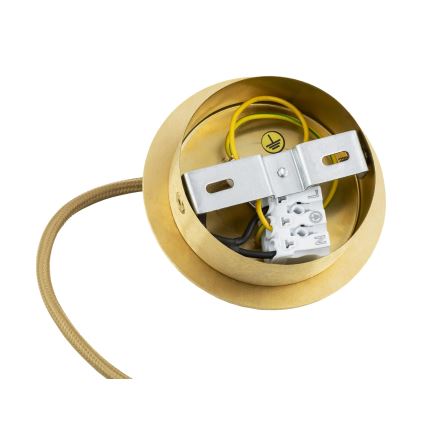 Argon 8447 - Ljuskrona med textilsladd ALMIROS 1xE27/15W/230V diameter 25 cm alabaster guld