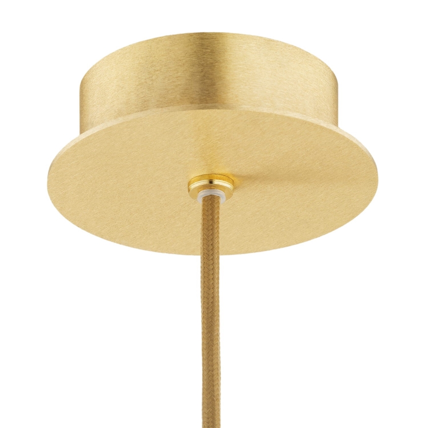 Argon 8450 - Ljuskrona med textilsladd ALMIROS 1xE14/7W/230V diameter 12 cm alabaster guld