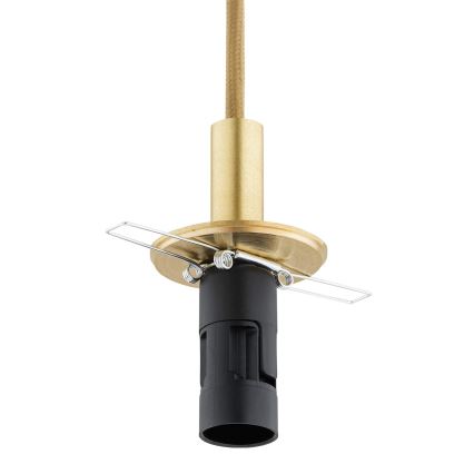 Argon 8450 - Ljuskrona med textilsladd ALMIROS 1xE14/7W/230V diameter 12 cm alabaster guld