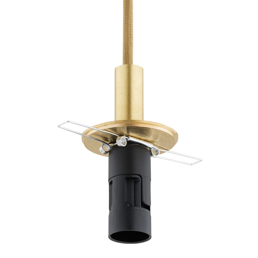 Argon 8450 - Ljuskrona med textilsladd ALMIROS 1xE14/7W/230V diameter 12 cm alabaster guld