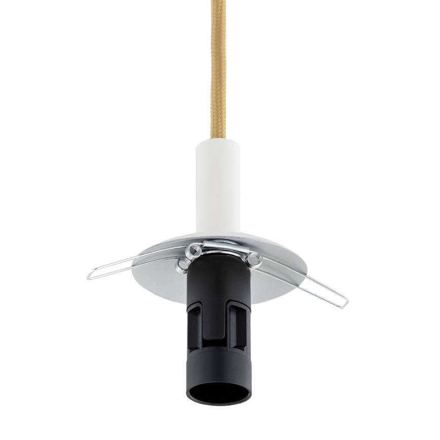 Argon 8451 - Ljuskrona med textilsladd ALMIROS 1xE14/7W/230V diameter 12 cm alabaster vit/guld