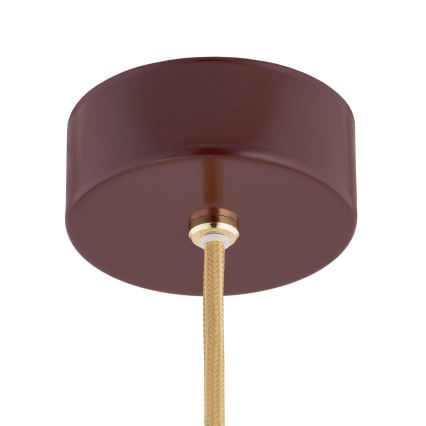 Argon 8452 - Ljuskrona med textilsladd ALMIROS 1xE14/7W/230V diameter 12 cm alabaster brun/guld