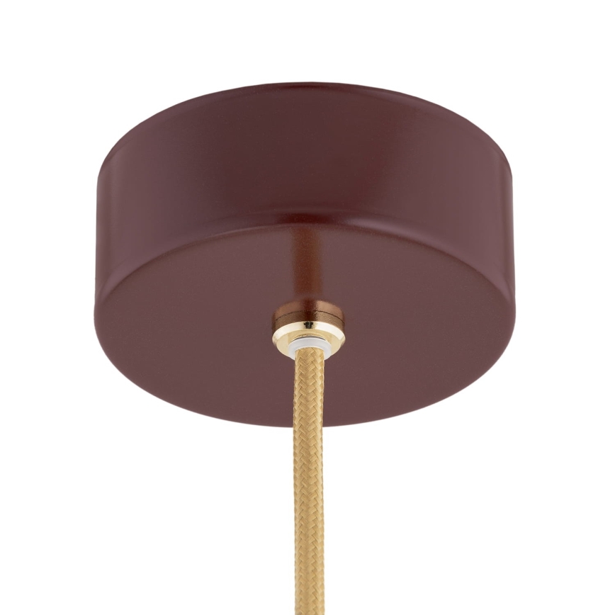Argon 8452 - Ljuskrona med textilsladd ALMIROS 1xE14/7W/230V diameter 12 cm alabaster brun/guld