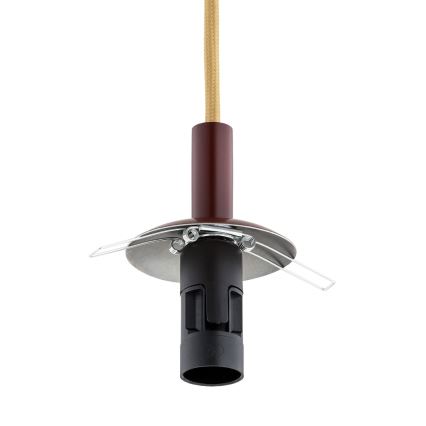 Argon 8452 - Ljuskrona med textilsladd ALMIROS 1xE14/7W/230V diameter 12 cm alabaster brun/guld
