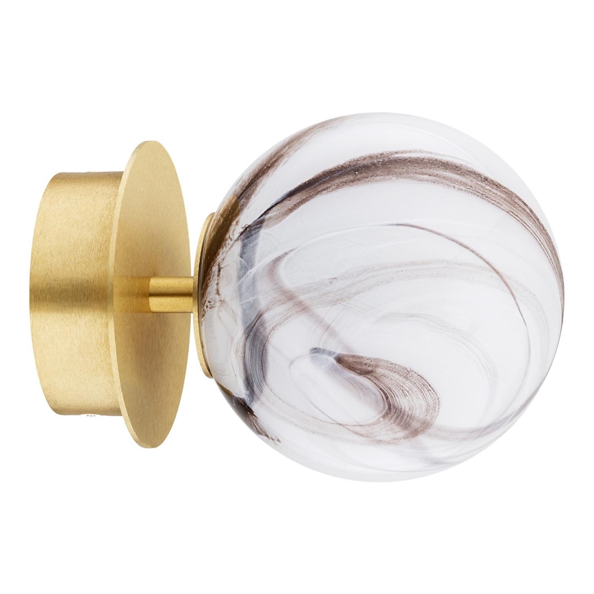 Argon 8453 - Vägglampa FABIO 1xE14/7W/230V alabaster guld