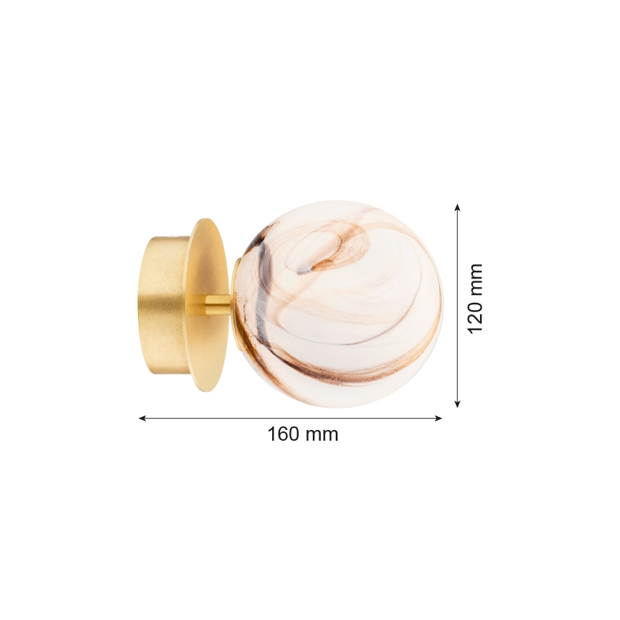 Argon 8453 - Vägglampa FABIO 1xE14/7W/230V alabaster guld