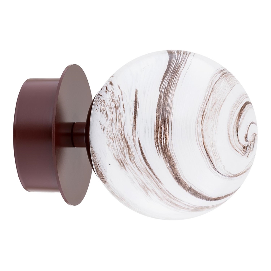 Argon 8455 - Vägglampa FABIO 1xE14/7W/230V alabaster brun