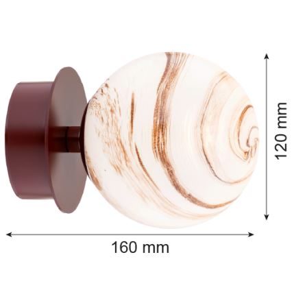 Argon 8455 - Vägglampa FABIO 1xE14/7W/230V alabaster brun
