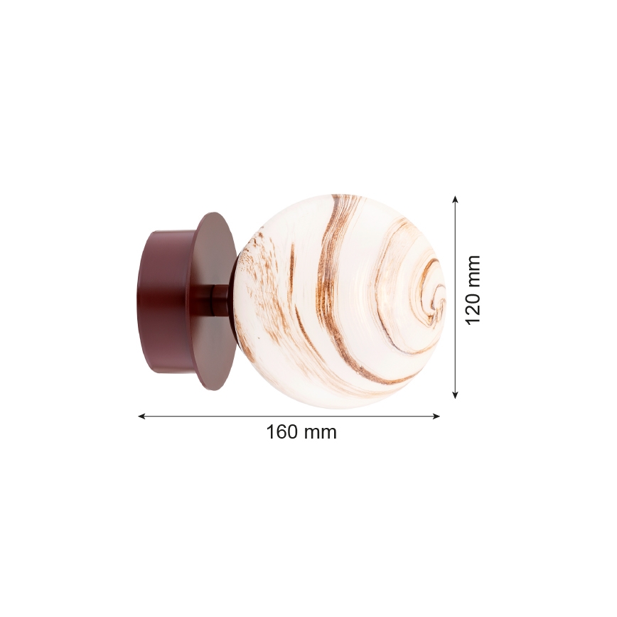 Argon 8455 - Vägglampa FABIO 1xE14/7W/230V alabaster brun