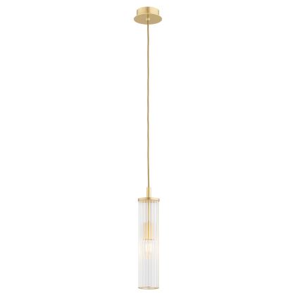 Argon 8489 - Ljuskrona med textilsladd HAMPTON 1xE14/7W/230V guld
