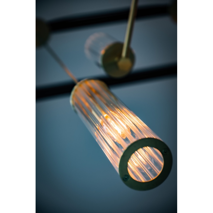 Argon 8489 - Ljuskrona med textilsladd HAMPTON 1xE14/7W/230V guld