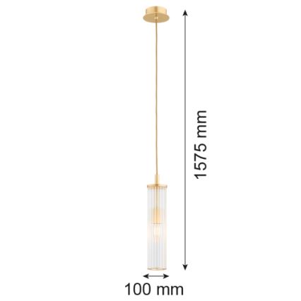 Argon 8489 - Ljuskrona med textilsladd HAMPTON 1xE14/7W/230V guld