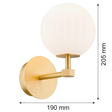 Argon 8502 - Vägglampa PALOMA 1xE14/7W/230V guld/vit