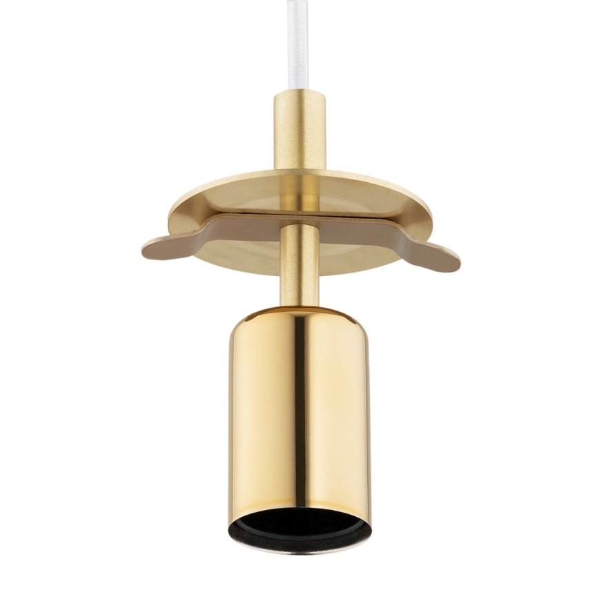 Argon 8507 - Ljuskrona med textilsladd PALOMA 1xE27/15W/230V diameter 25 cm guld/vit