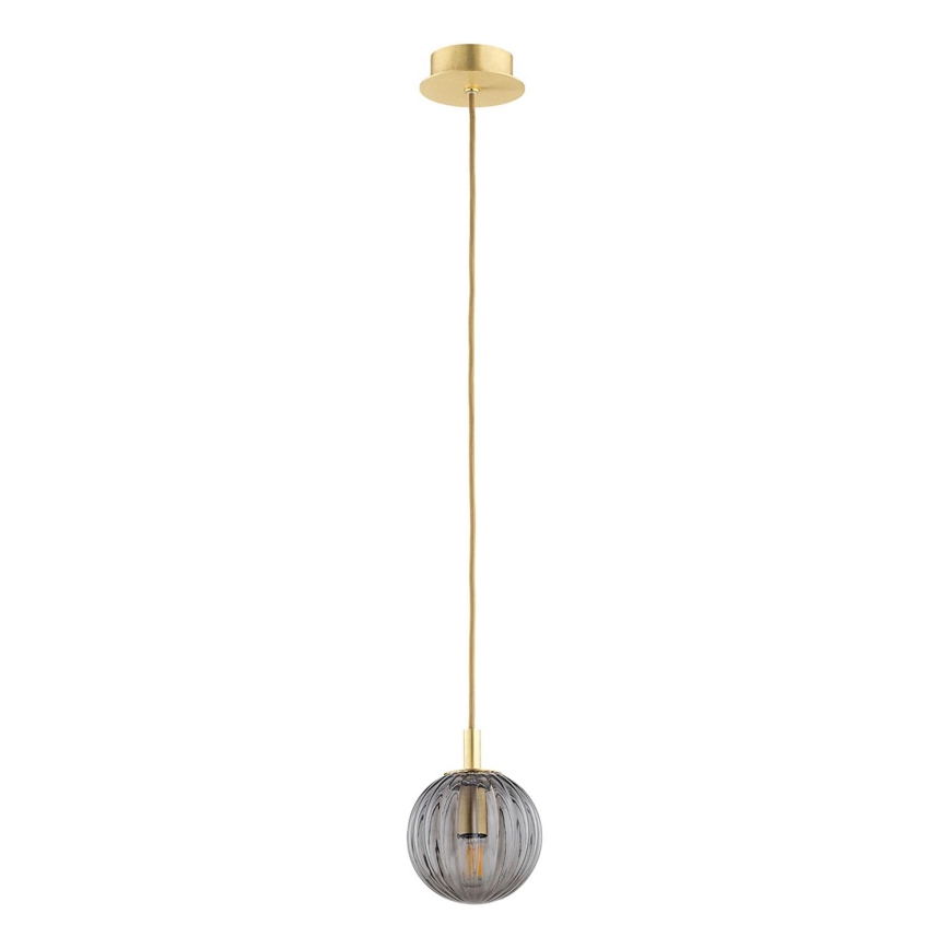 Argon 8512 - Ljuskrona med textilsladd PALOMA 1xE14/7W/230V diameter 12 cm guld/svart