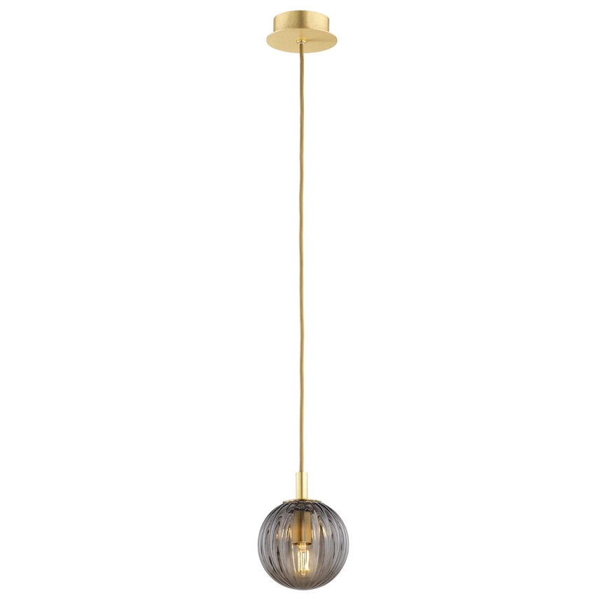 Argon 8512 - Ljuskrona med textilsladd PALOMA 1xE14/7W/230V diameter 12 cm guld/svart