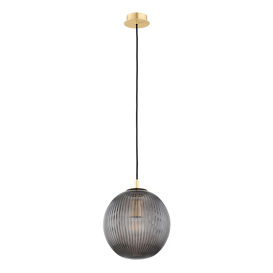 Argon 8513 - Ljuskrona med textilsladd PALOMA 1xE27/15W/230V diameter 25 cm guld/svart