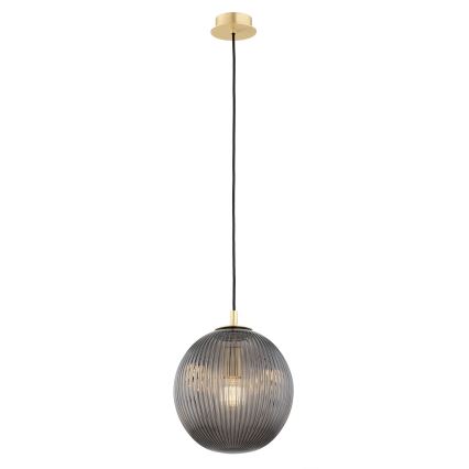 Argon 8513 - Ljuskrona med textilsladd PALOMA 1xE27/15W/230V diameter 25 cm guld/svart