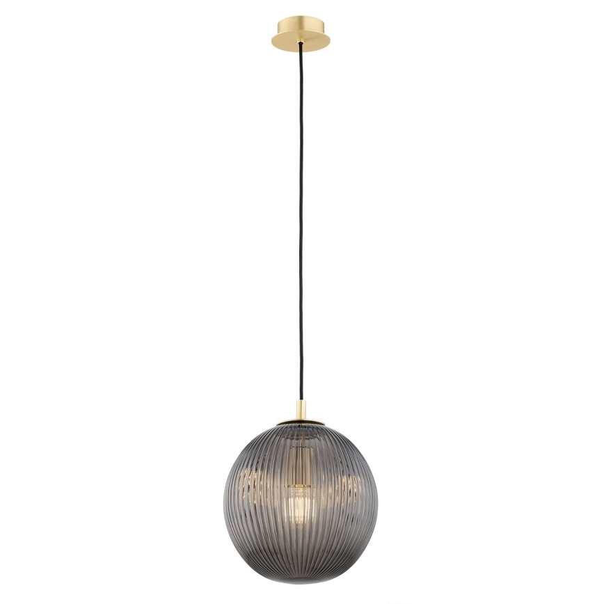 Argon 8513 - Ljuskrona med textilsladd PALOMA 1xE27/15W/230V diameter 25 cm guld/svart