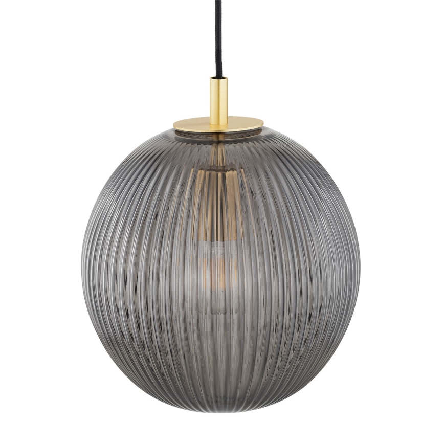 Argon 8513 - Ljuskrona med textilsladd PALOMA 1xE27/15W/230V diameter 25 cm guld/svart
