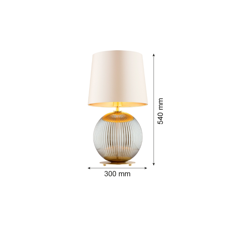 Argon 8530 - Bordslampa HAMILTON 1xE27/15W/230V 54 cm grädde/grå