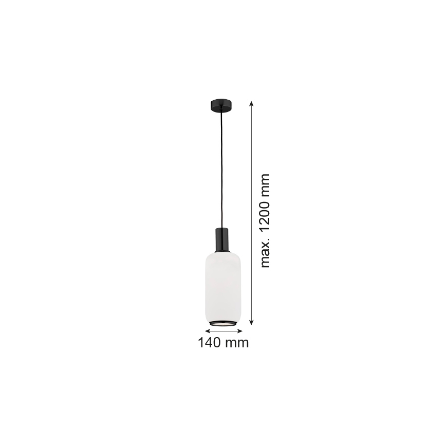 Argon 8563 - Ljuskrona med textilsladd SAGUNTO PLUS 1xE27/15W/230V diameter 14 cm svart