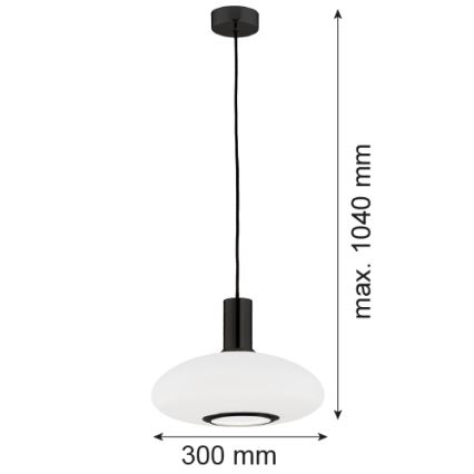 Argon 8565 - Ljuskrona med textilsladd SAGUNTO PLUS 1xE27/15W/230V diameter 30 cm svart
