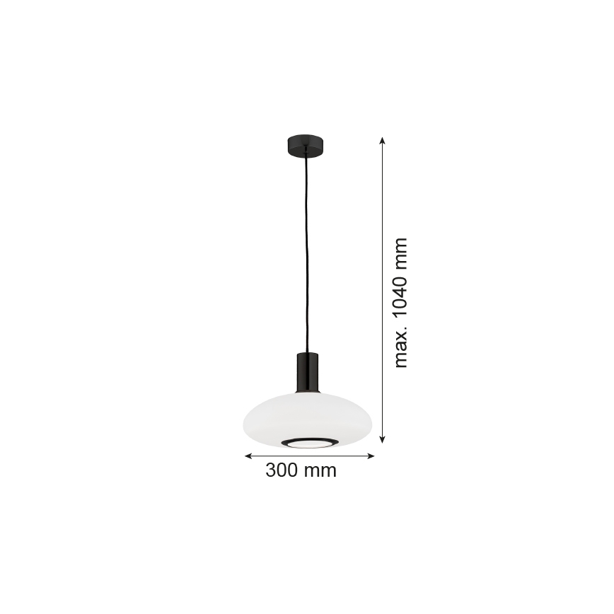 Argon 8565 - Ljuskrona med textilsladd SAGUNTO PLUS 1xE27/15W/230V diameter 30 cm svart
